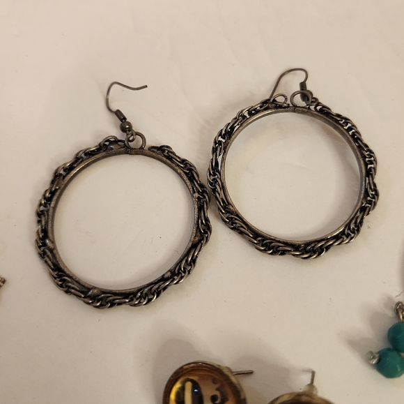 Chevron Harry Potter Chain Beaded Heart Dangle Hoop Variety Earring Bundle - Picture 6 of 10